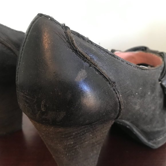 Anthropologie | Miss Albright Black Peep Toe Shoes - Picture 7 of 9